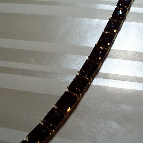 10K Gold Smoky Quartz Bracelet - Picture 6 of 11